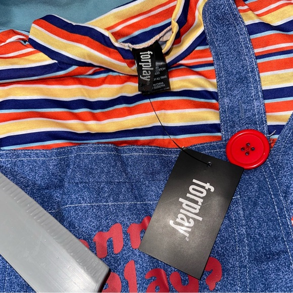 NEW FASHIONNOVA Men Child's Play 3 Piece Chucky Costume Set Blue/combo SIZE S/M - Picture 4 of 6